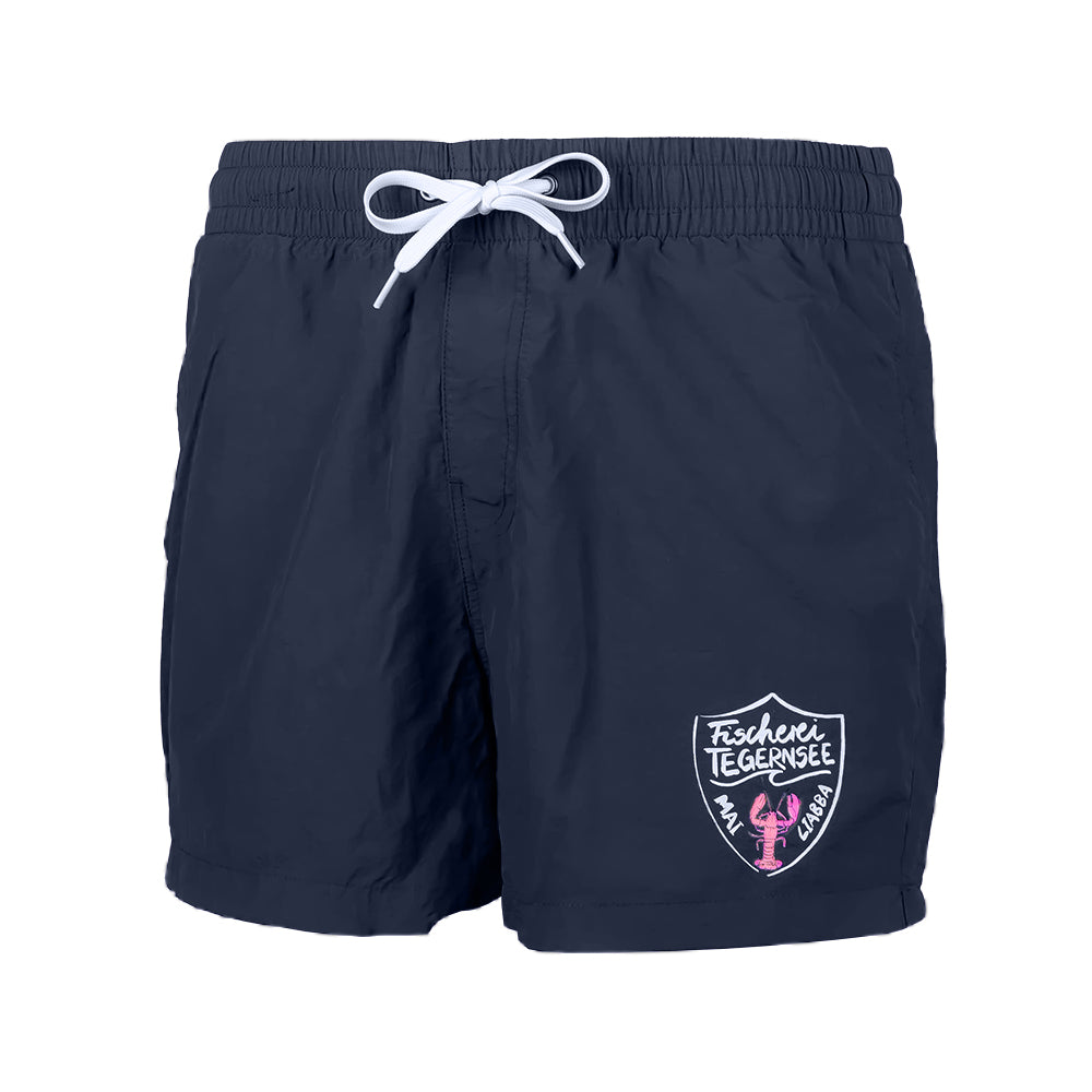 Dunkelblaue Badehose Wappen