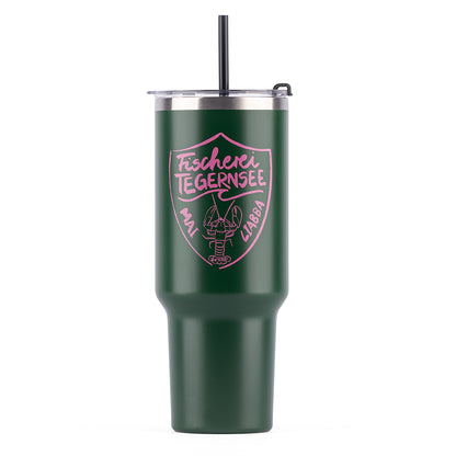 Thermobecher mit Logo 1,2 Liter grün