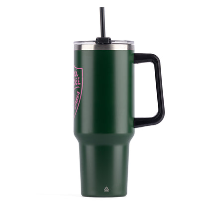 Thermobecher mit Logo 1,2 Liter grün