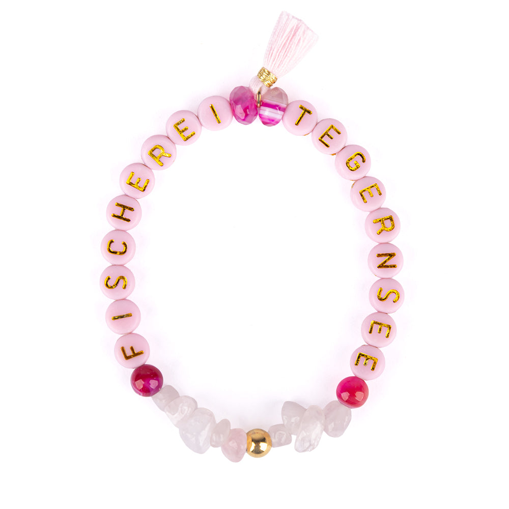 Perlenarmband rosa-weiß - "Mai Liabba" Fischerei Tegernsee
