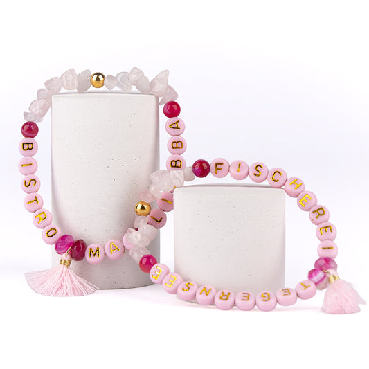 Perlenarmband rosa-weiß - "Mai Liabba" Fischerei Tegernsee