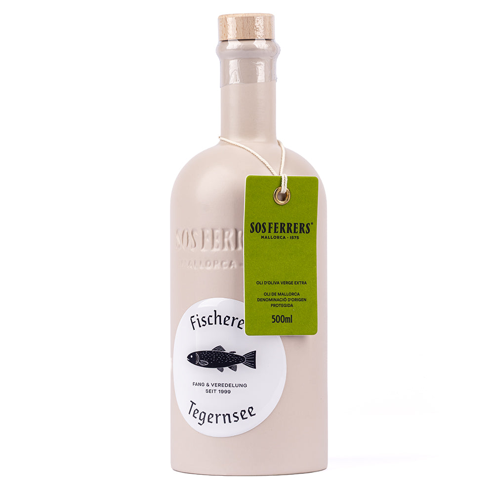 Fischerei Tegernsee x Sos Ferrers – Olivenöl „Mallorca Edition“ (500 ml, Keramikflasche)