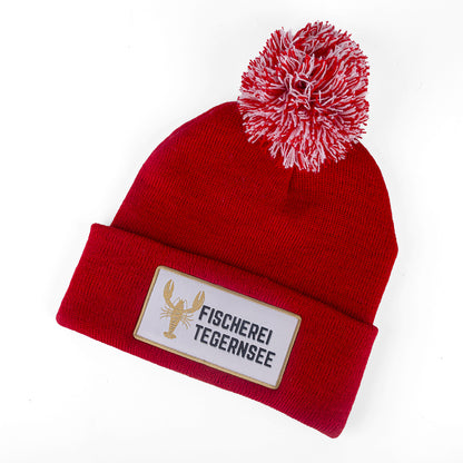 Lobster Mütze mit Bommel rot