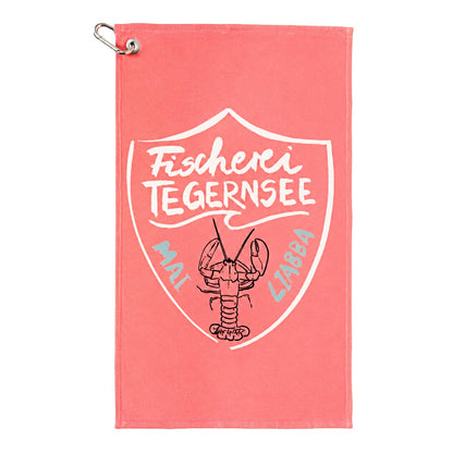 Fischerei Tegernsee Golfhandtuch pink