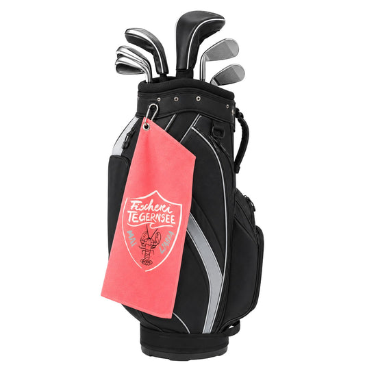 Fischerei Tegernsee Golfhandtuch pink 1